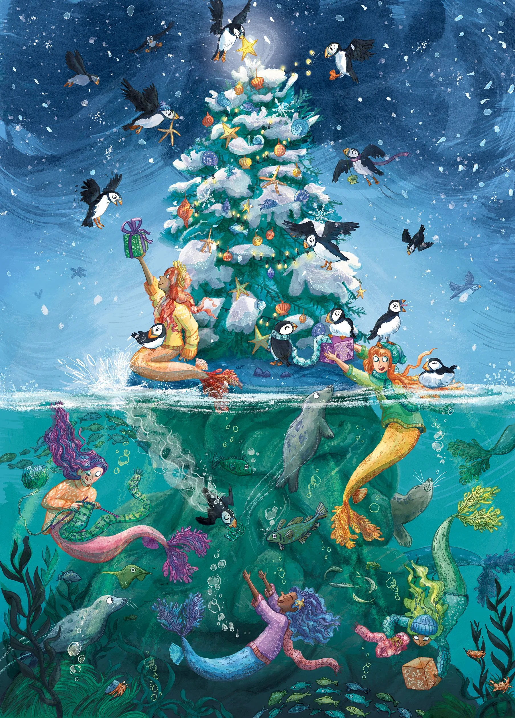 Mermaid xmas — Alice McKinley Illustration